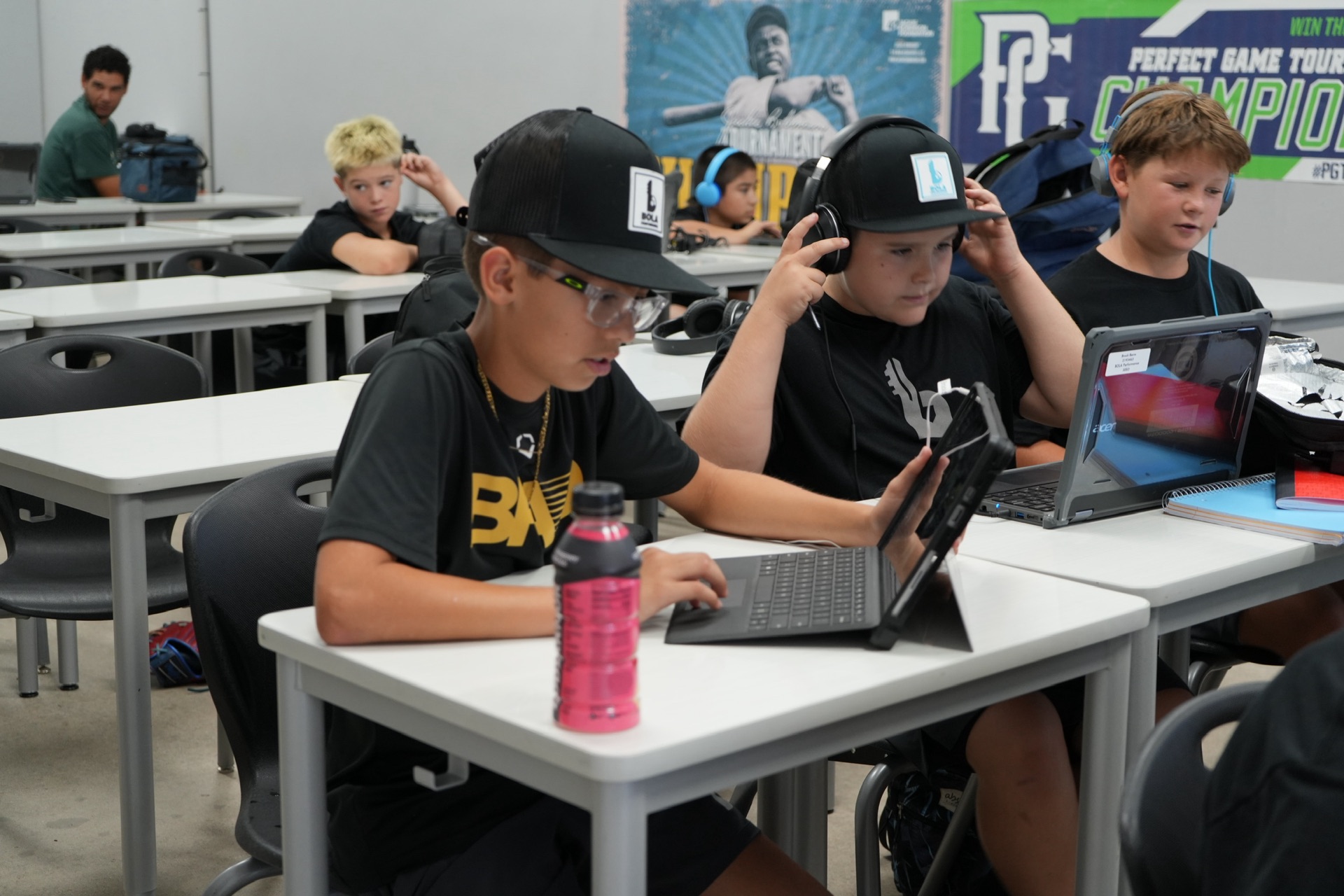 Bola Prep Academy athletes in the classroom during study hall